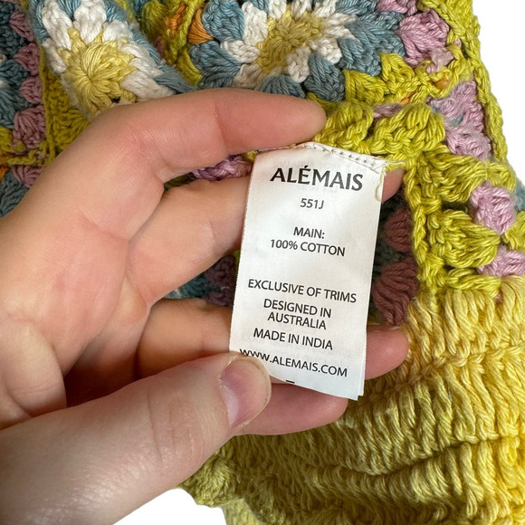 Alemais Petra Crochet Open Front Cardigan Yellow Multi 10 - Picture 6 of 8